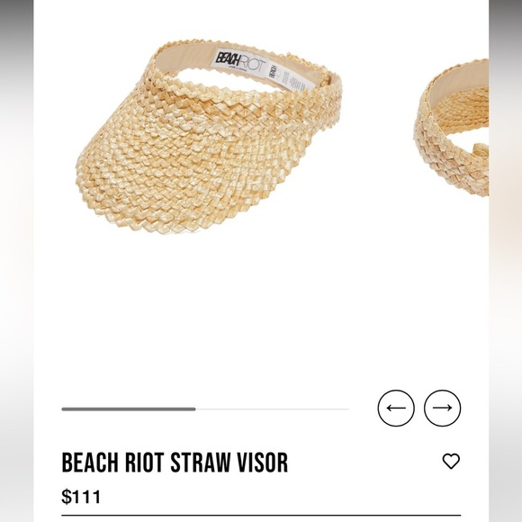 🆕Beach Riot Straw Visor | Wide Brim Adjustable Sun Hat - Picture 3 of 8